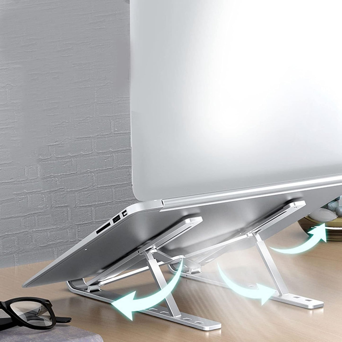 Metal Portable Laptop Stand With 7 Adjustable Angles (1 Pc)