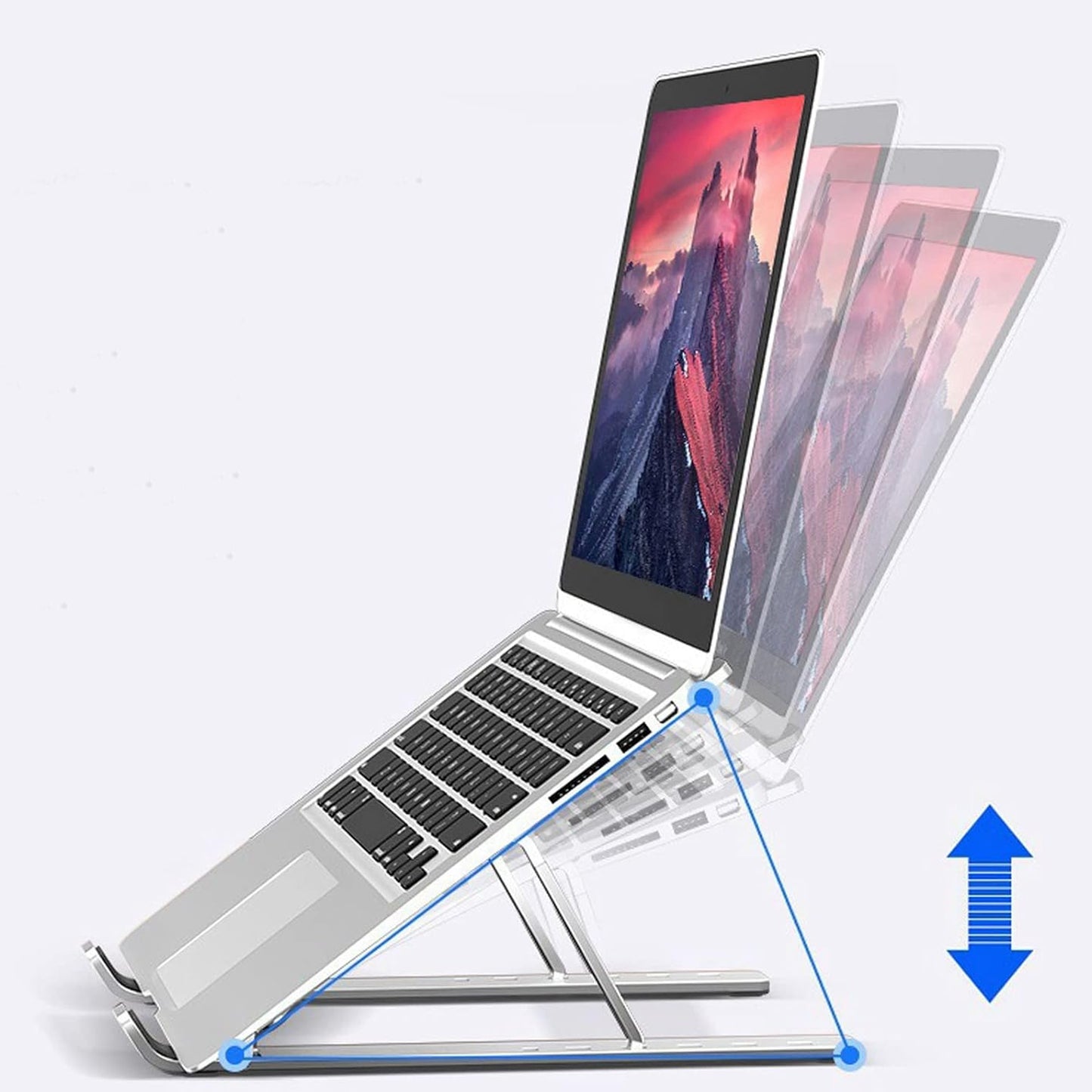 Metal Portable Laptop Stand With 7 Adjustable Angles (1 Pc)